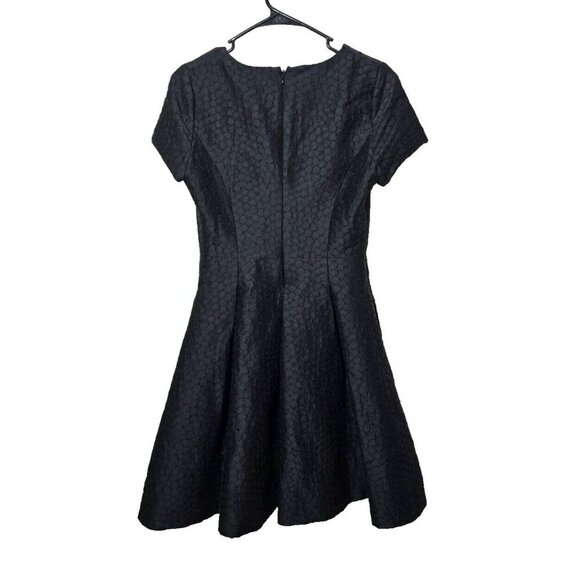 Banana Republic Dress 2 Black Embossed Pleated Cocktail Pockets Casual Classic - Picture 2 of 13